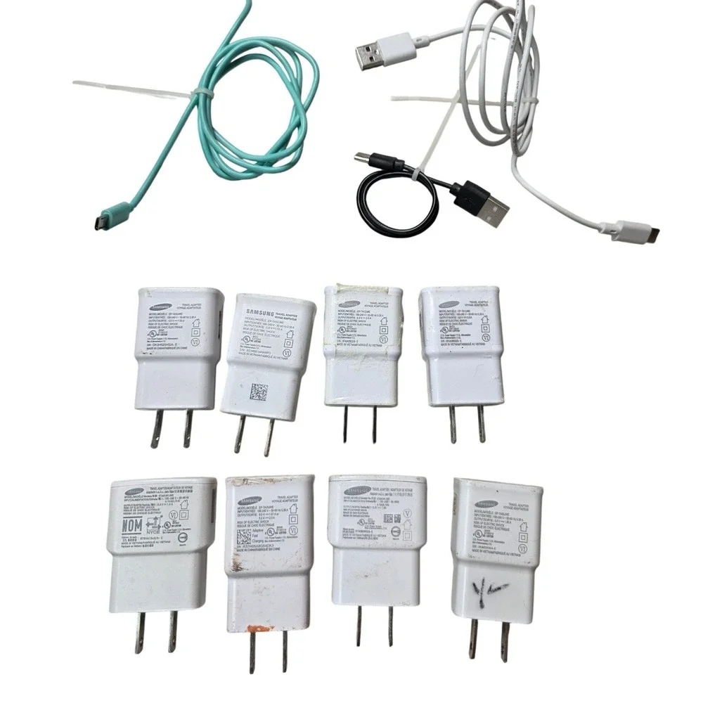 Samsung Wall Charger Lot‎ 8 Adapter Blocks EP-TA20JWE EP-TA50JWE 3 USB Cables Z4